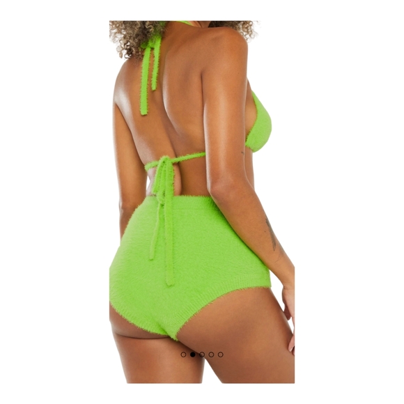 FLUFF IT UP BOOTY SHORT- KELLY GREEN SIZE MEDIUM - Picture 5 of 10